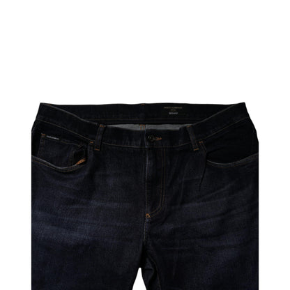 Dolce & Gabbana Dark Blue Cotton Stretch Skinny Denim Jeans
