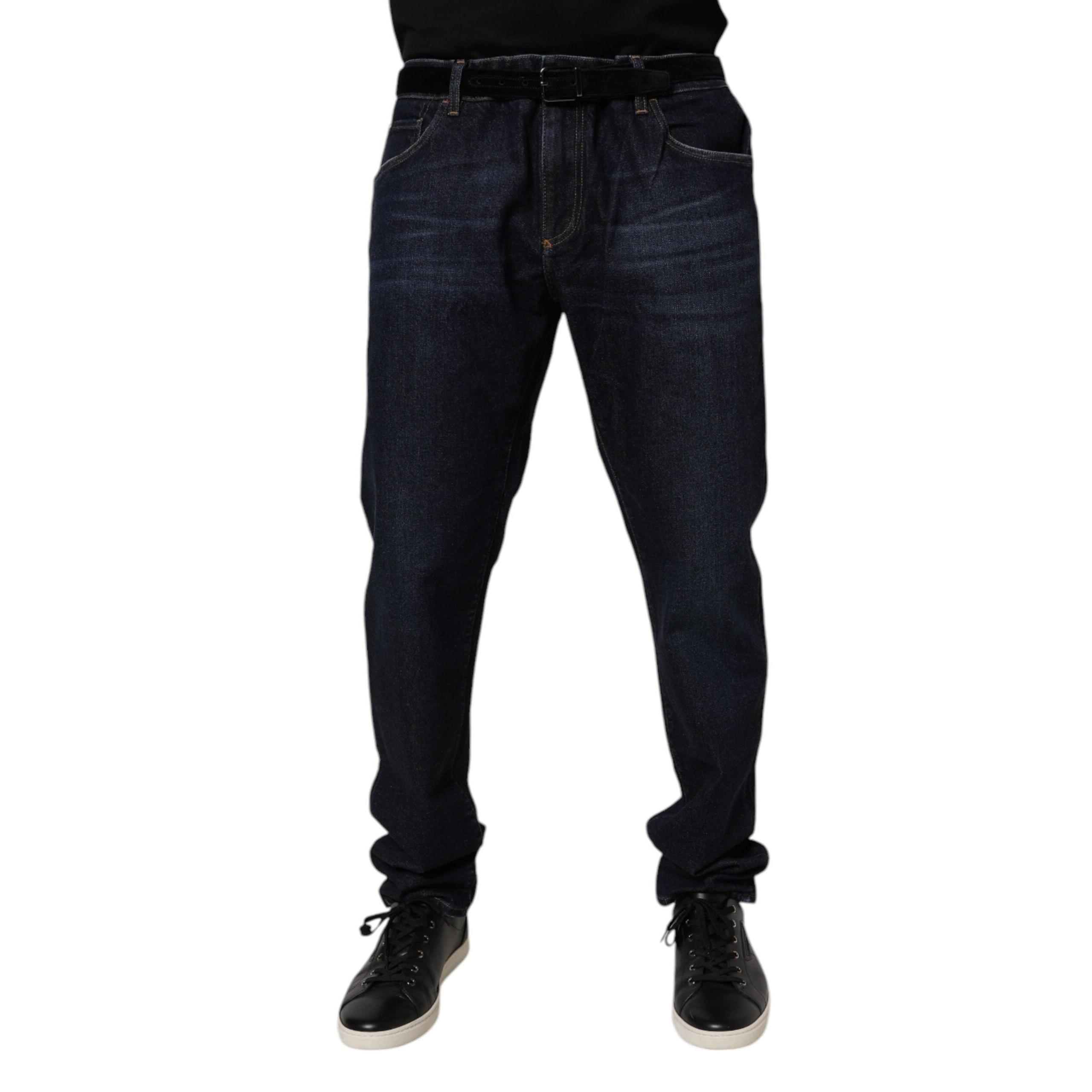 Dolce & Gabbana Dark Blue Cotton Stretch Skinny Denim Jeans