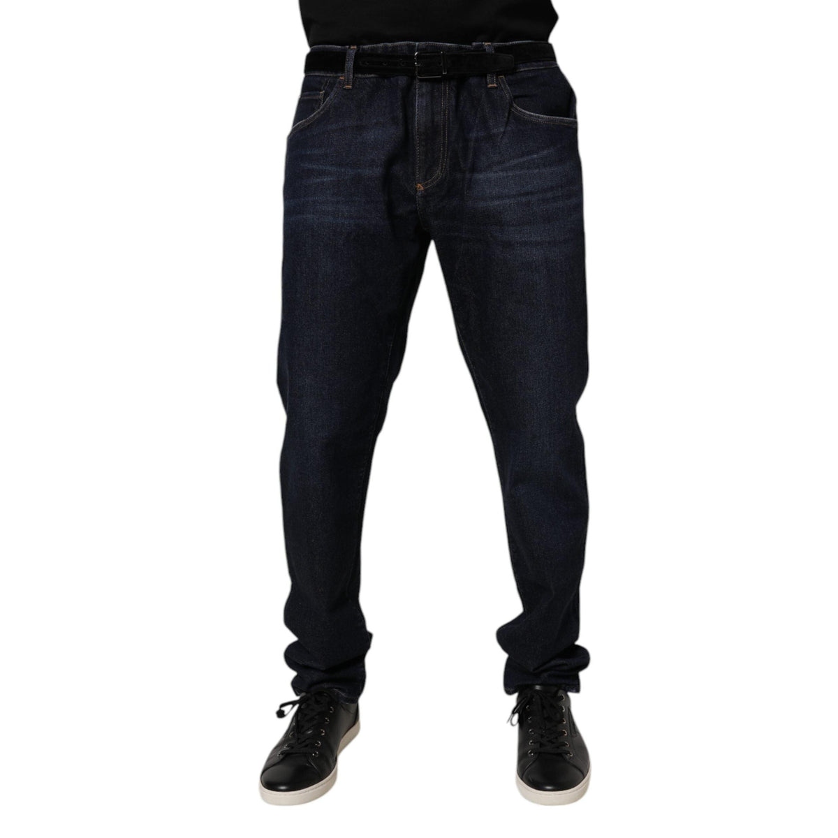 Dolce & Gabbana Dark Blue Cotton Stretch Skinny Denim Jeans