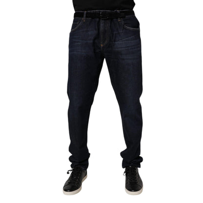 Dolce & Gabbana Dark Blue Cotton Stretch Skinny Denim Jeans
