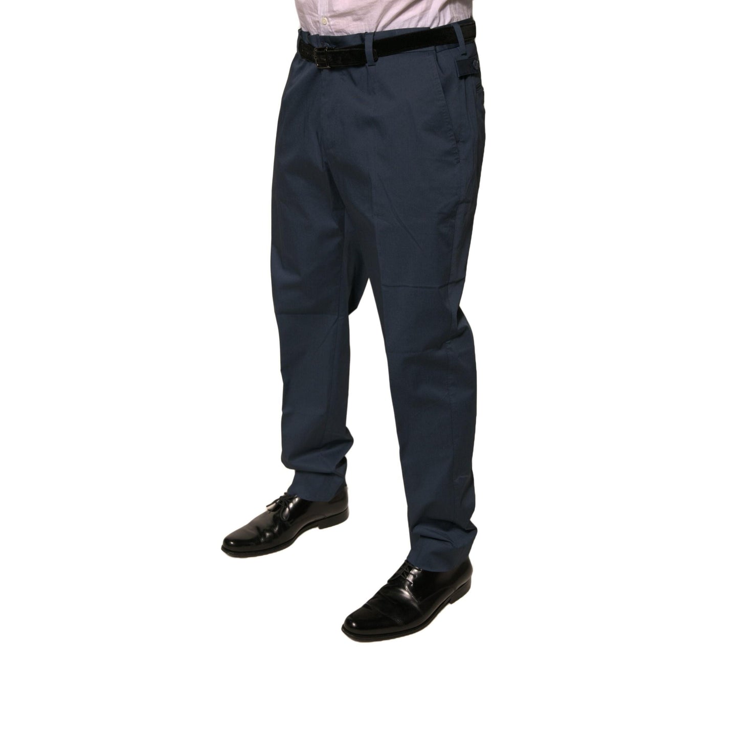 Dolce & Gabbana Dark Blue Cotton Stretch Skinny Men Dress Pants