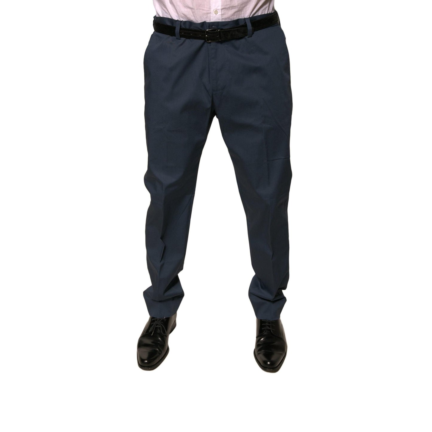 Dolce & Gabbana Dark Blue Cotton Stretch Skinny Men Dress Pants