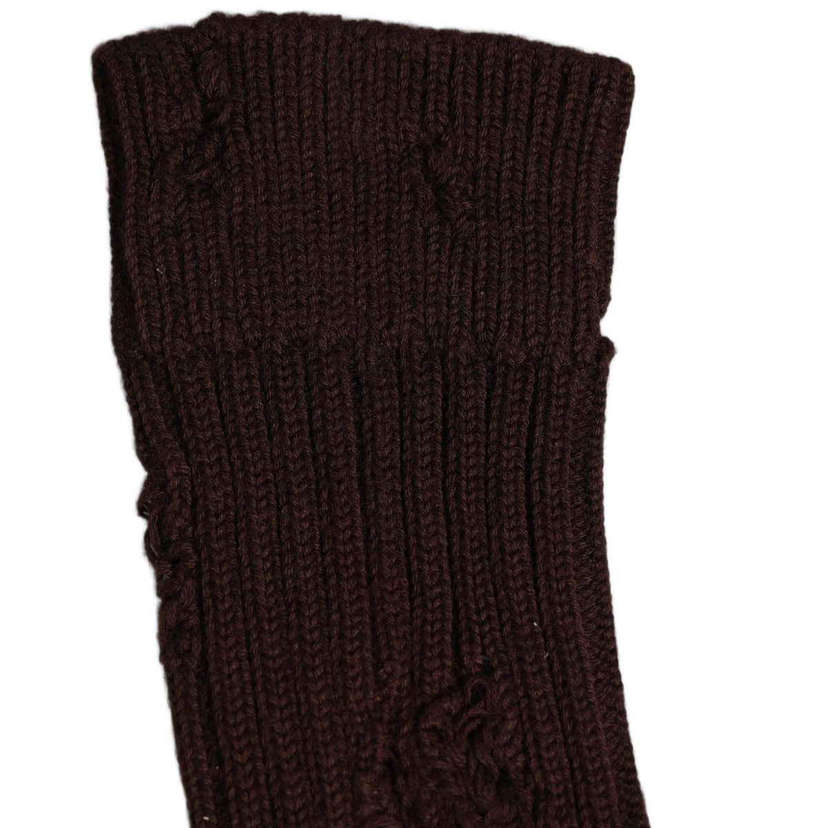 Dolce & Gabbana Dark Brown Cotton Distressed Mid Calf Accessory Socks