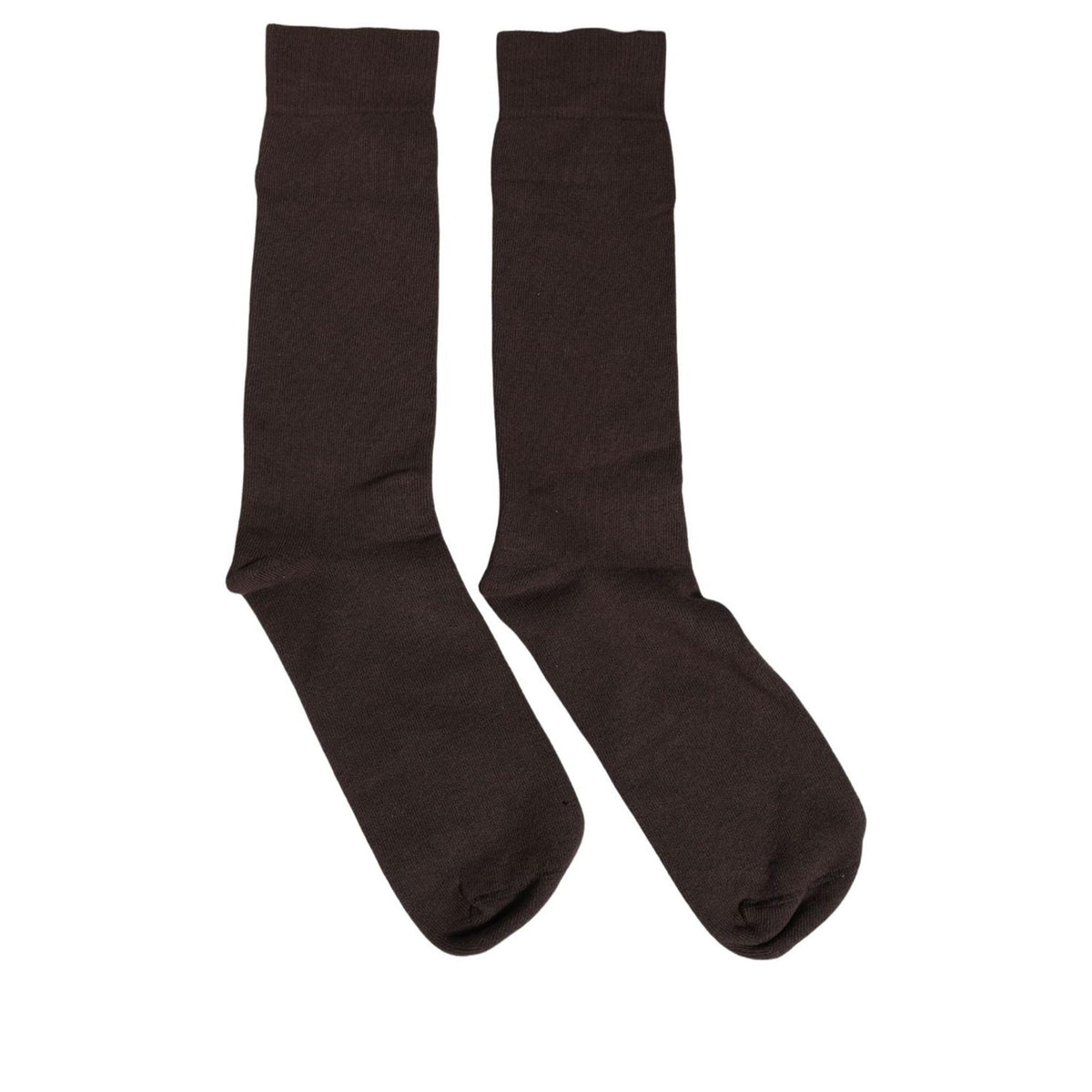 Dolce & Gabbana Dark Brown Cotton Over The Calf Accessory Socks