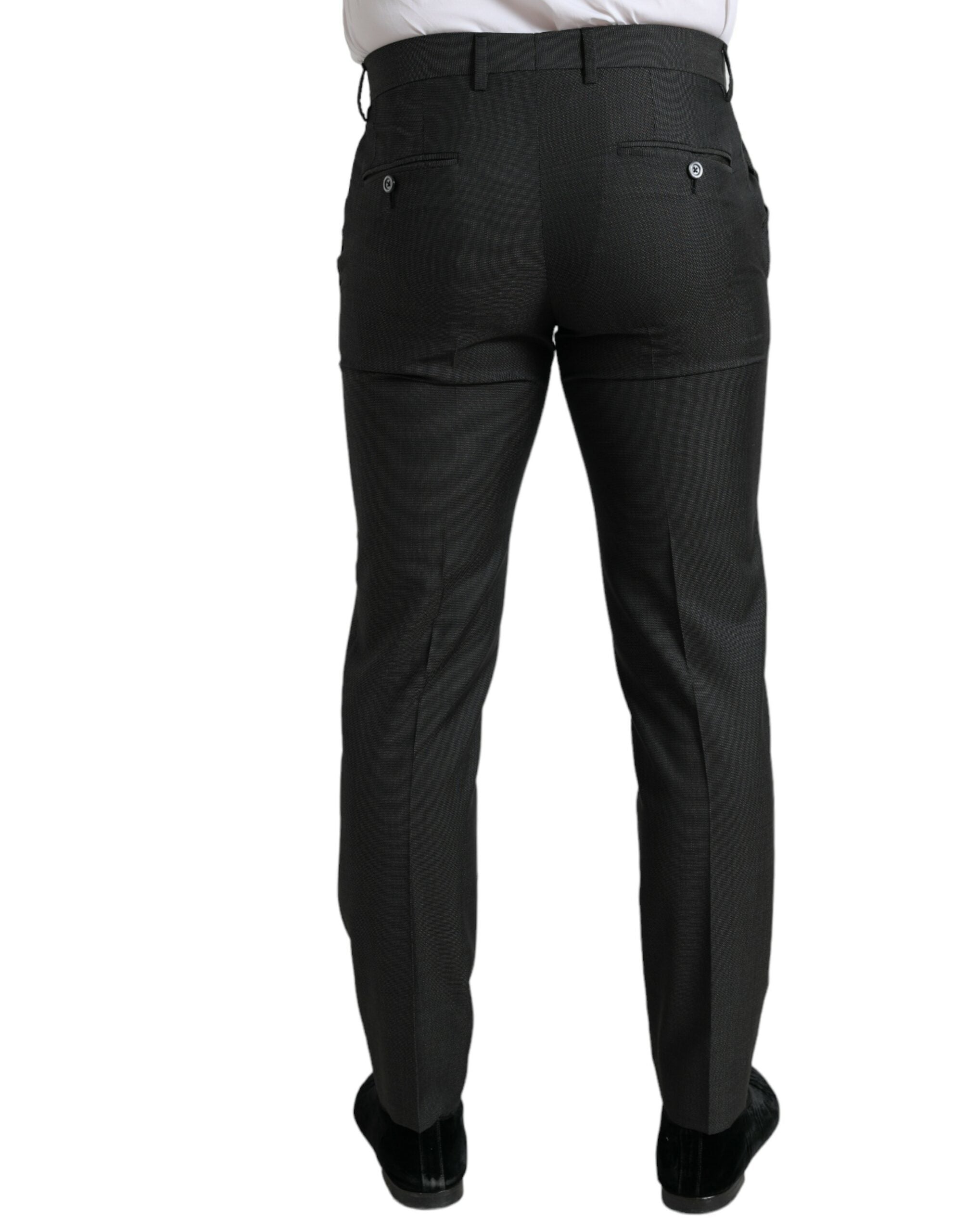 Dolce & Gabbana Dark Grå Stretch Slim Formal Bukser & Jeans-Modeoutlet