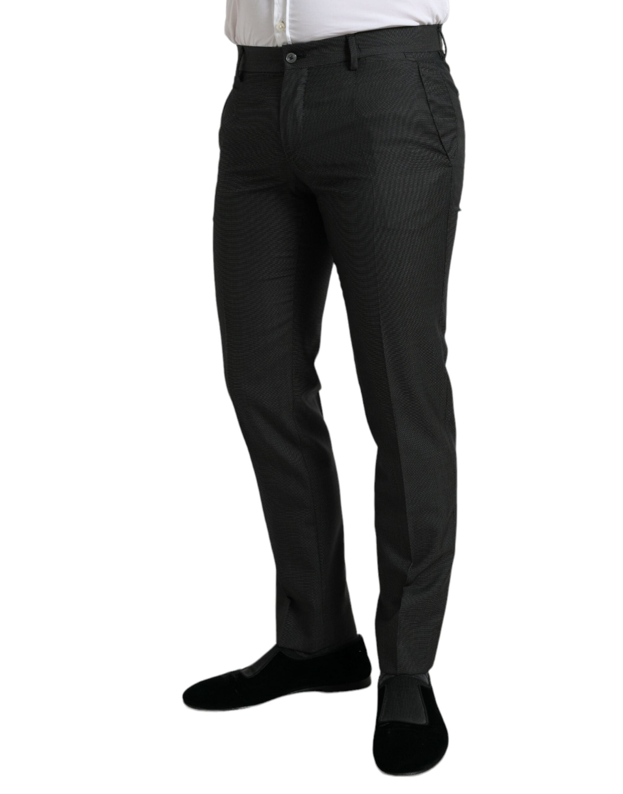 Dolce & Gabbana Dark Grå Stretch Slim Formal Bukser & Jeans-Modeoutlet