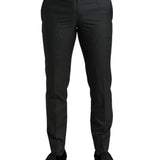 Dolce & Gabbana Dark Grå Stretch Slim Formal Bukser & Jeans-Modeoutlet
