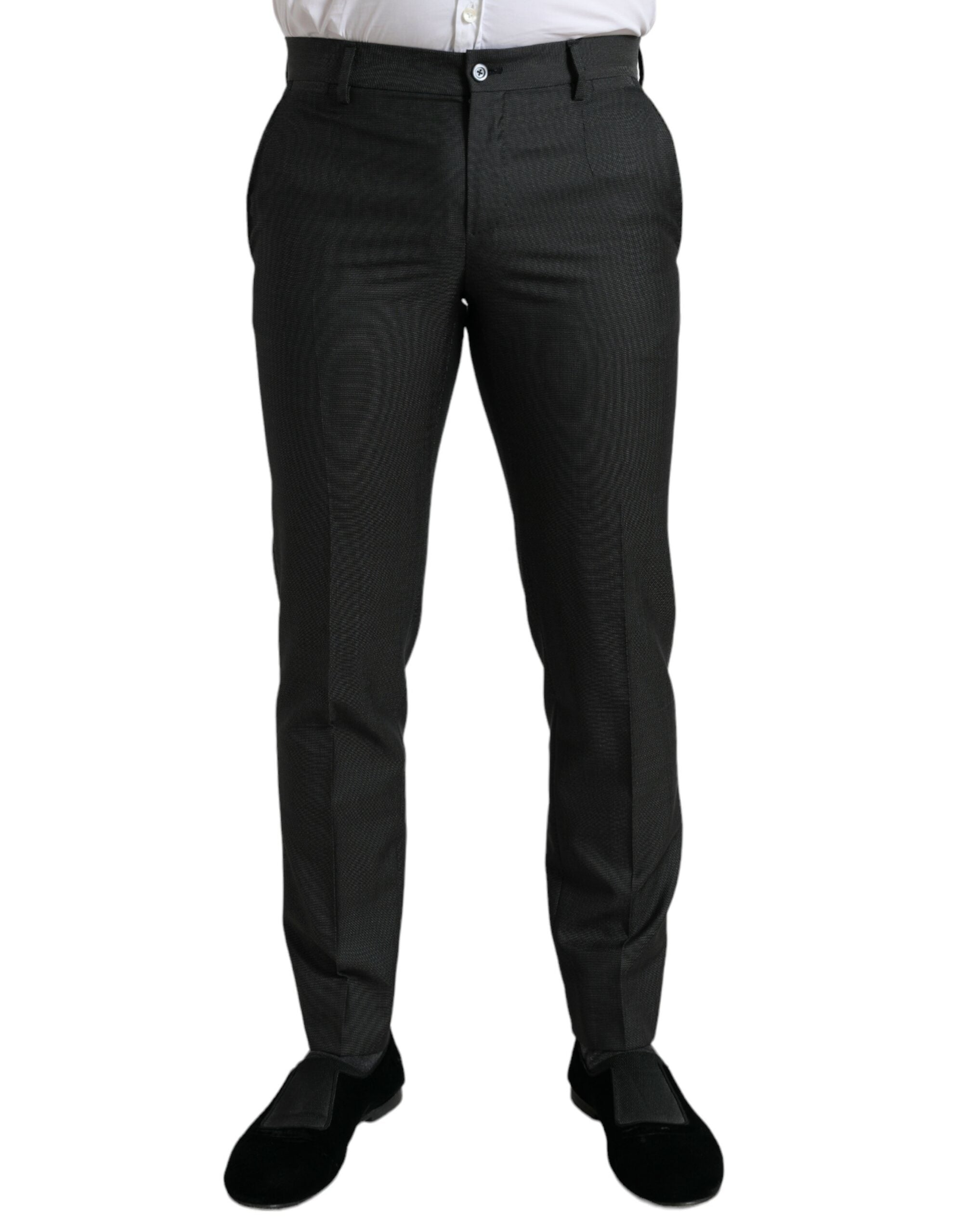 Dolce & Gabbana Dark Grå Stretch Slim Formal Bukser & Jeans-Modeoutlet