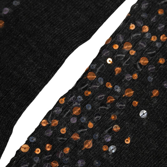 Dolce & Gabbana Dark Gray Sequined Wool Knee High Accessory Socks