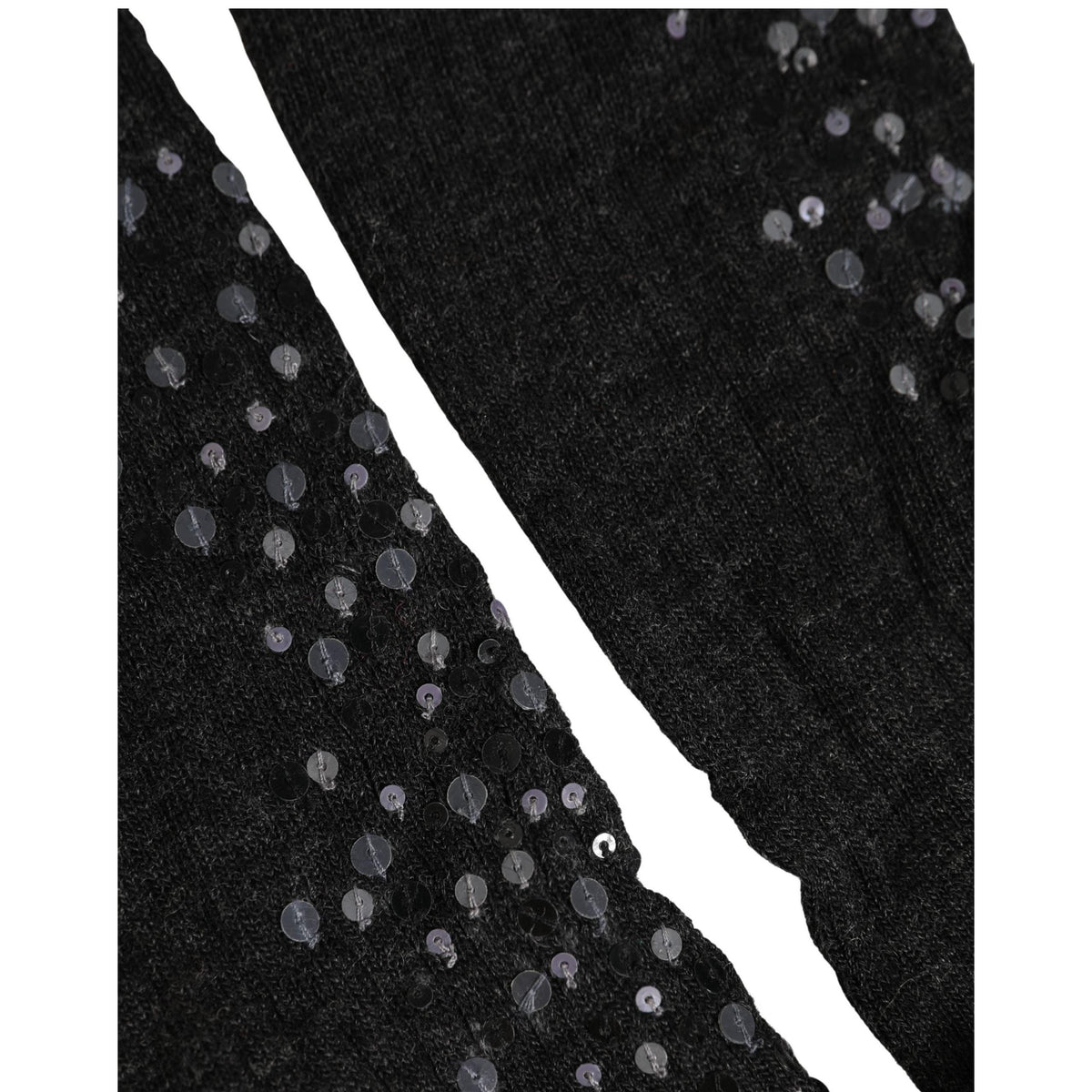 Dolce & Gabbana Dark Gray Sequined Wool Knee High Accessory Socks