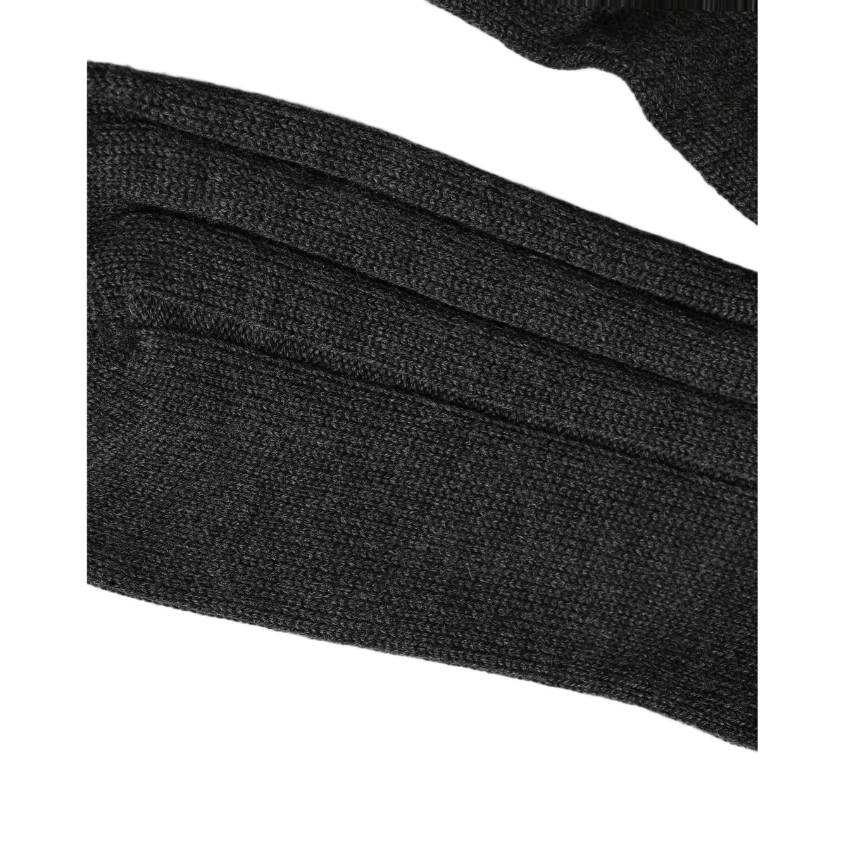 Dolce & Gabbana Dark Gray Wool Logo Calf Long Ribbed Accessory Socks