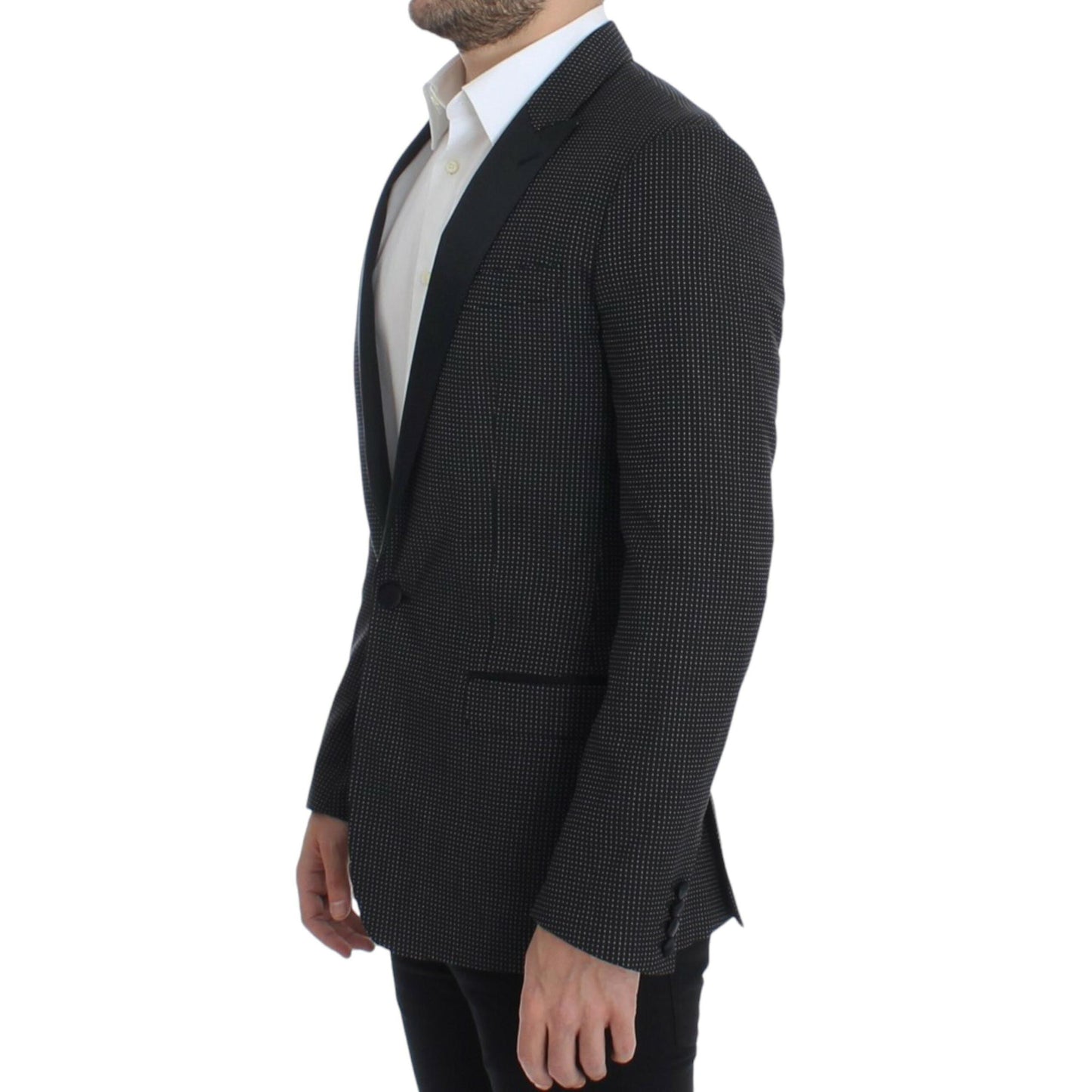 Dolce & Gabbana Dark Gray Wool Silk Slim MARTINI Jacket Blazer