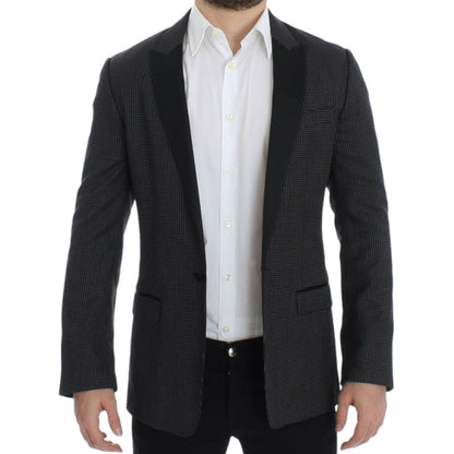 Dolce & Gabbana Dark Gray Wool Silk Slim MARTINI Jacket Blazer