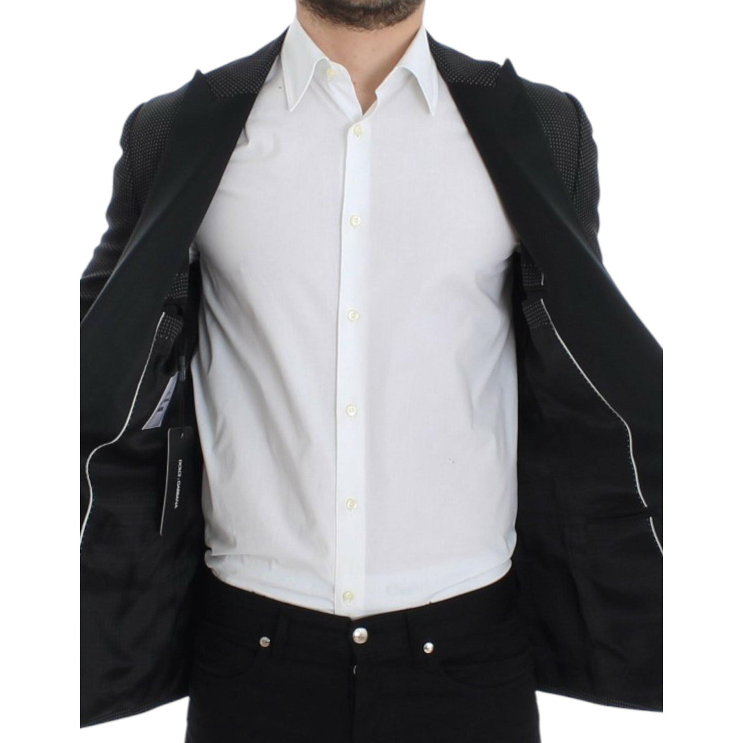 Dolce & Gabbana Dark Gray Wool Silk Slim MARTINI Jacket Blazer