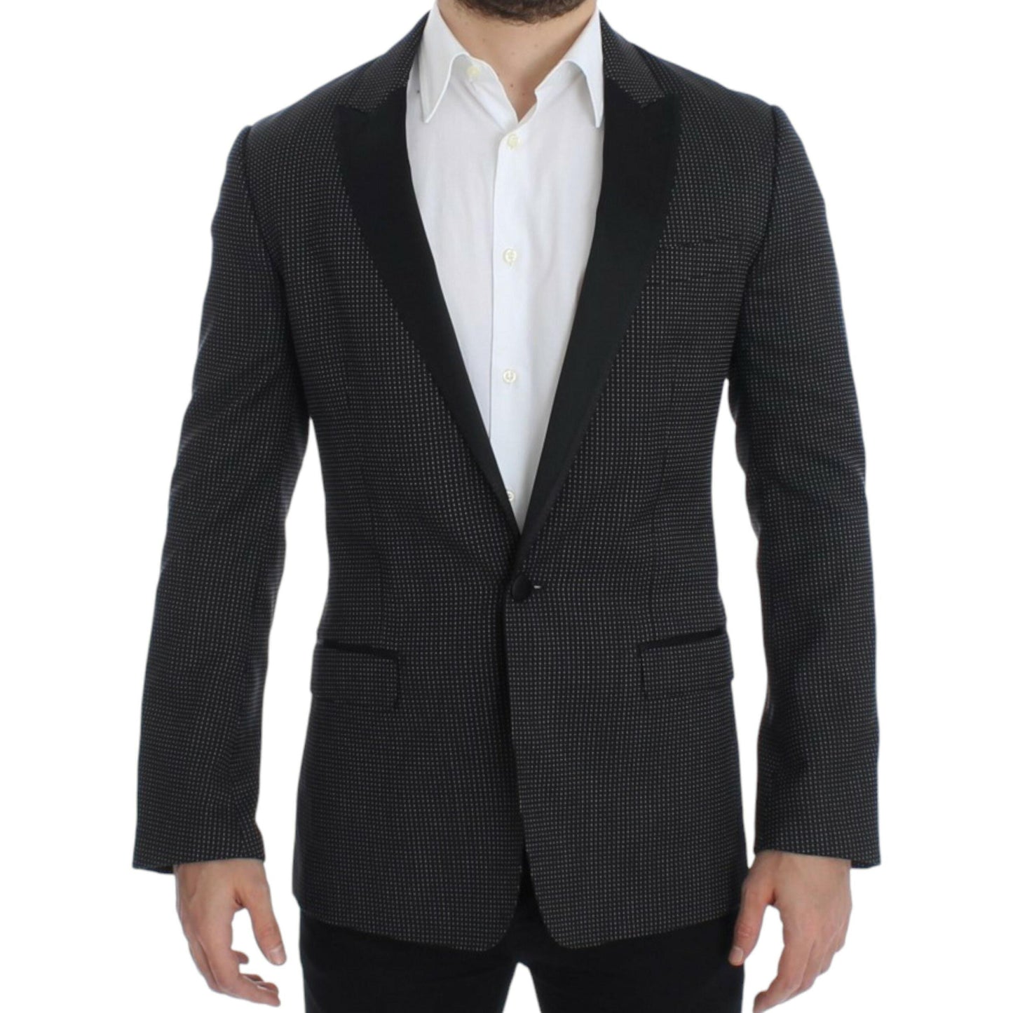 Dolce & Gabbana Dark Gray Wool Silk Slim MARTINI Jacket Blazer