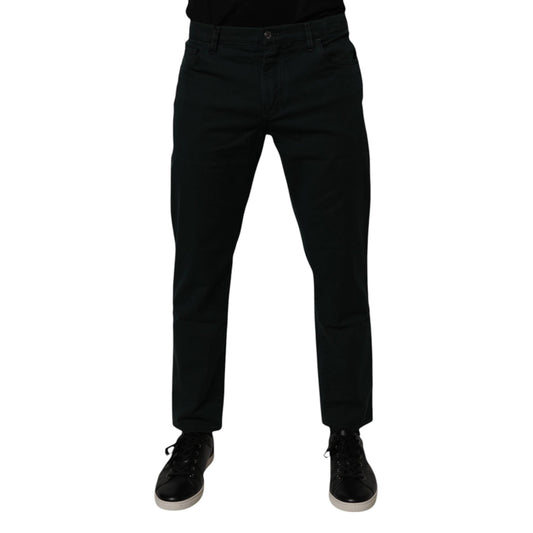 Dolce & Gabbana Dark Green Cotton Loose Men Denim Jeans