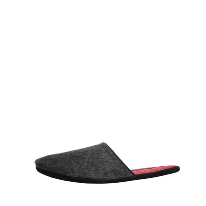 Dolce & Gabbana Dark Grey Charcoal Wool Red Slippers Shoes