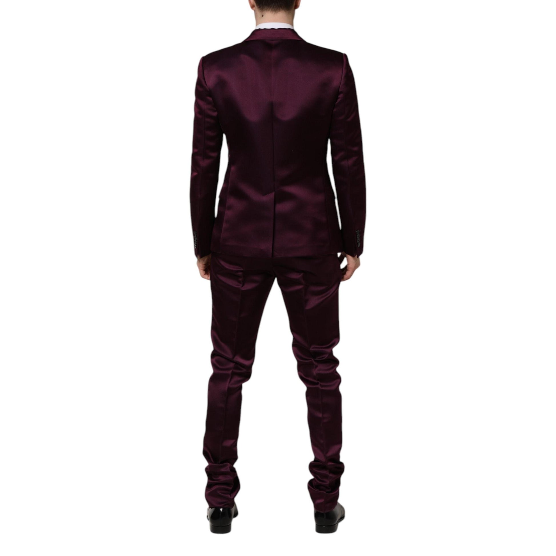 Dolce & Gabbana Dark Purple Silk 3Piece Single Breasted Suit