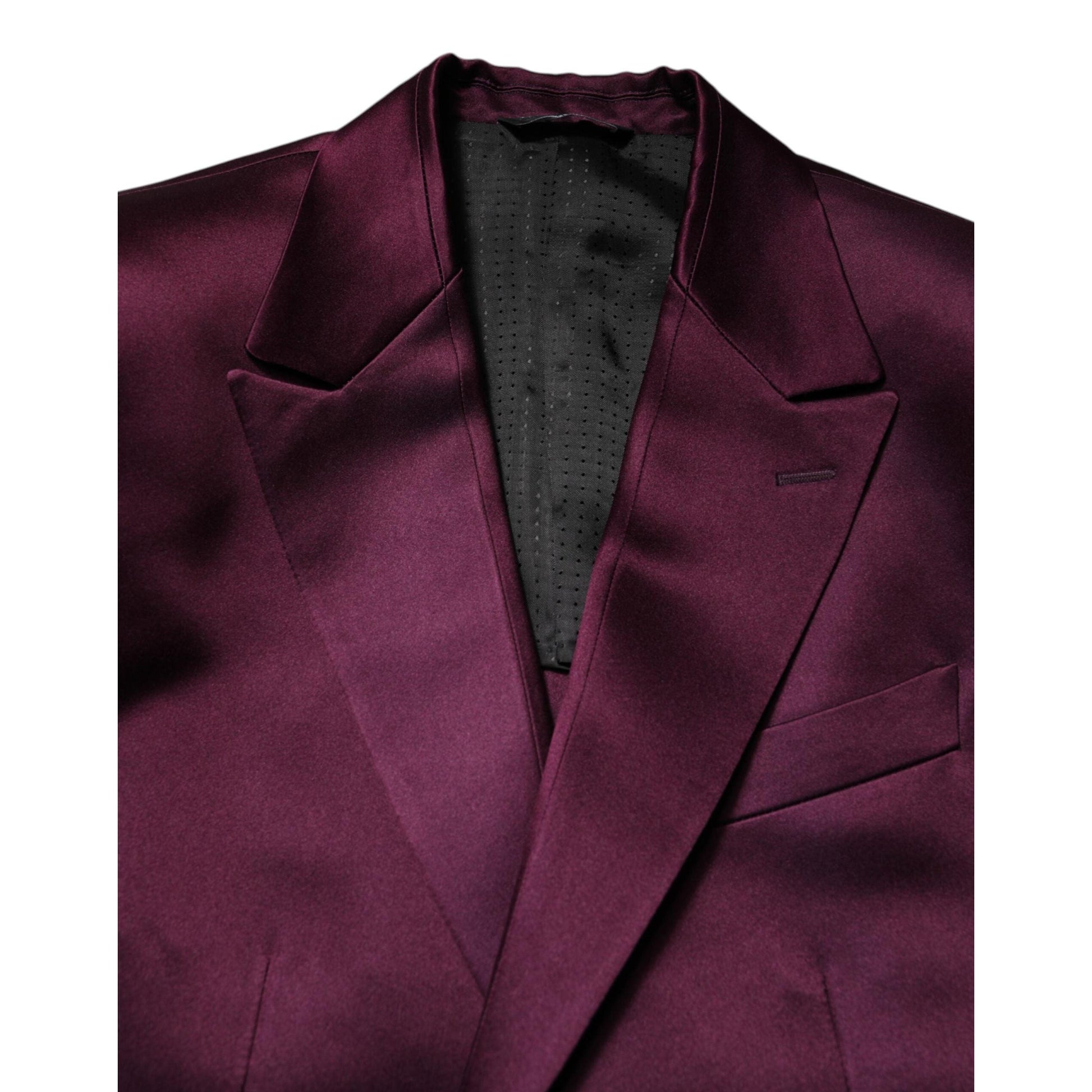 Dolce & Gabbana Dark Purple Silk 3Piece Single Breasted Suit