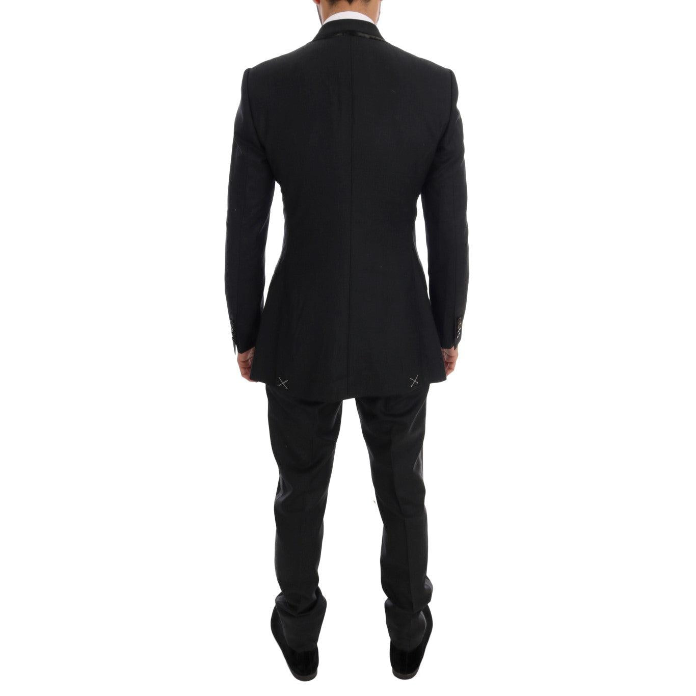 Dolce & Gabbana Elegant Gray Double Breasted Wool Suit