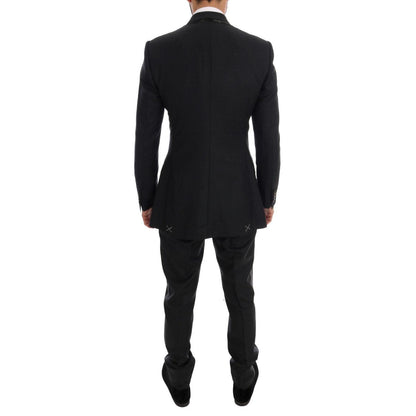 Dolce & Gabbana Elegant Gray Double Breasted Wool Suit