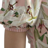 Dolce & Gabbana Elegant Pink Lily Print Sheath Dress-Modeoutlet
