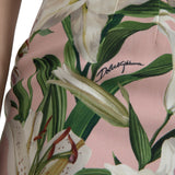 Dolce & Gabbana Elegant Pink Lily Print Sheath Dress-Modeoutlet