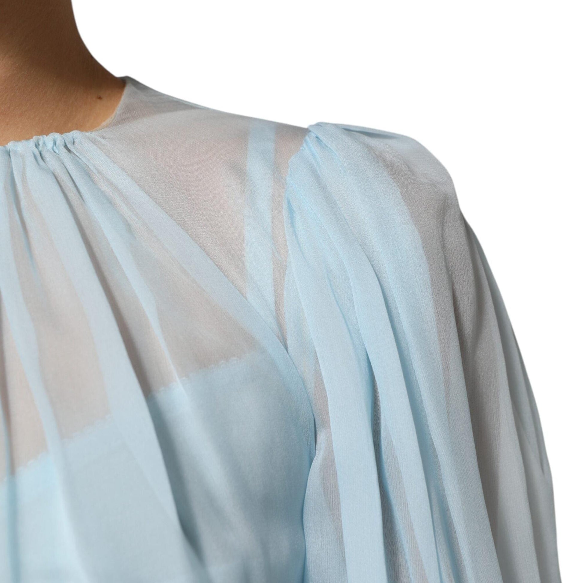 Dolce & Gabbana Fuchsia Light Blue Silk Two Tone Midi Dress