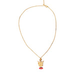 Dolce & Gabbana Gold Brass Chain Dog Heart Pendant Charm Necklace-Modeoutlet