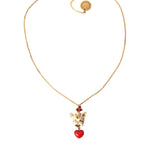 Dolce & Gabbana Gold Brass Chain Dog Heart Pendant Charm Necklace-Modeoutlet