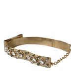 Dolce & Gabbana Gold-Tone Crystal Embellished Waist Belt-Modeoutlet