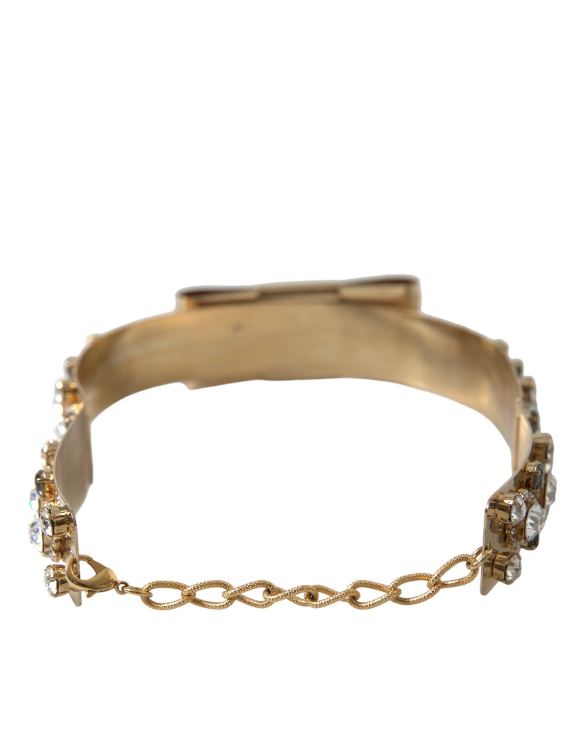 Dolce & Gabbana Gold-Tone Crystal Embellished Waist Belt-Modeoutlet