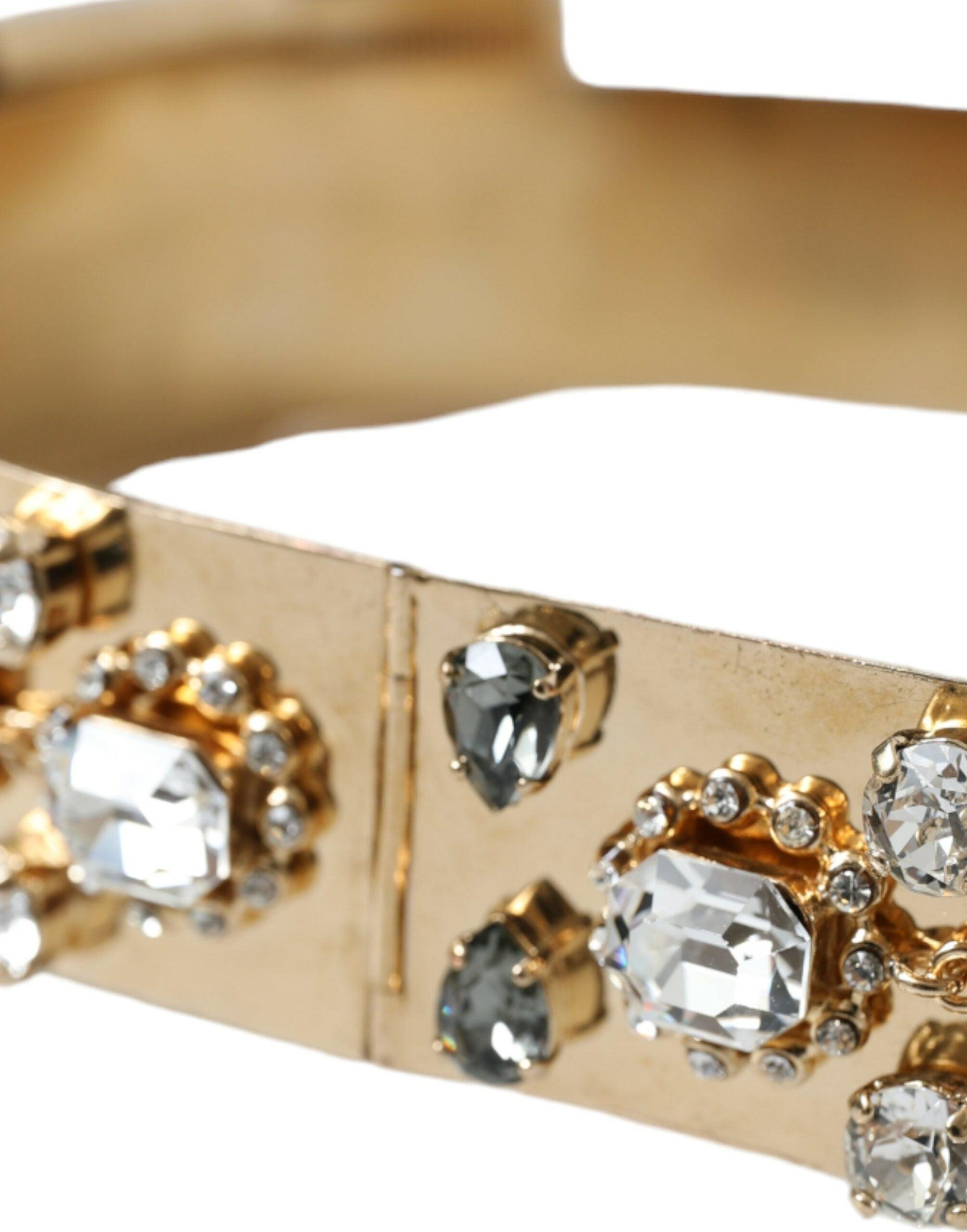 Dolce & Gabbana Gold-Tone Crystal Embellished Waist Belt-Modeoutlet