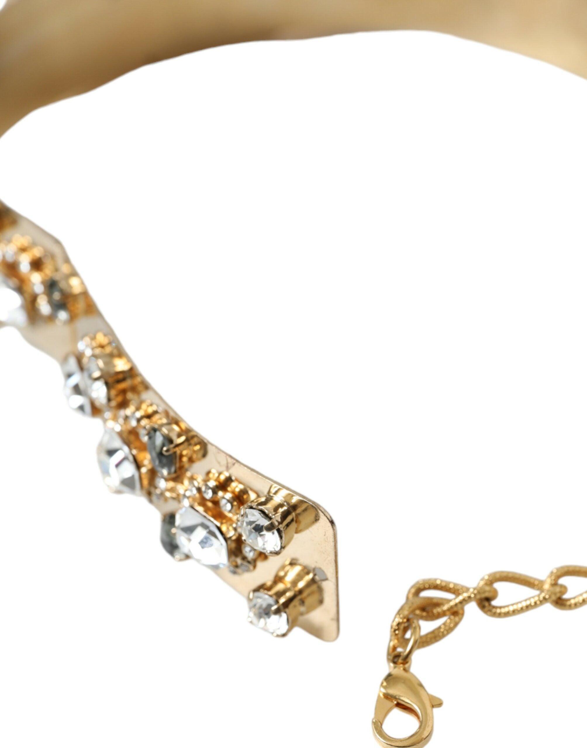 Dolce & Gabbana Gold-Tone Crystal Embellished Waist Belt-Modeoutlet