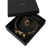 Dolce & Gabbana Gold-Tone Crystal Embellished Waist Belt-Modeoutlet