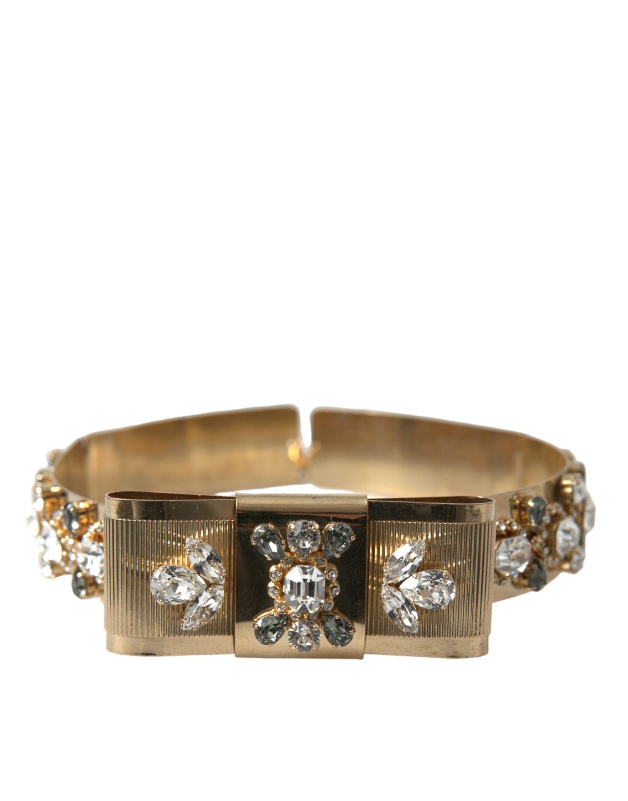 Dolce & Gabbana Gold-Tone Crystal Embellished Waist Belt-Modeoutlet