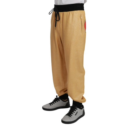 Dolce & Gabbana Gold Year Of The Pig Cotton Mens Pants
