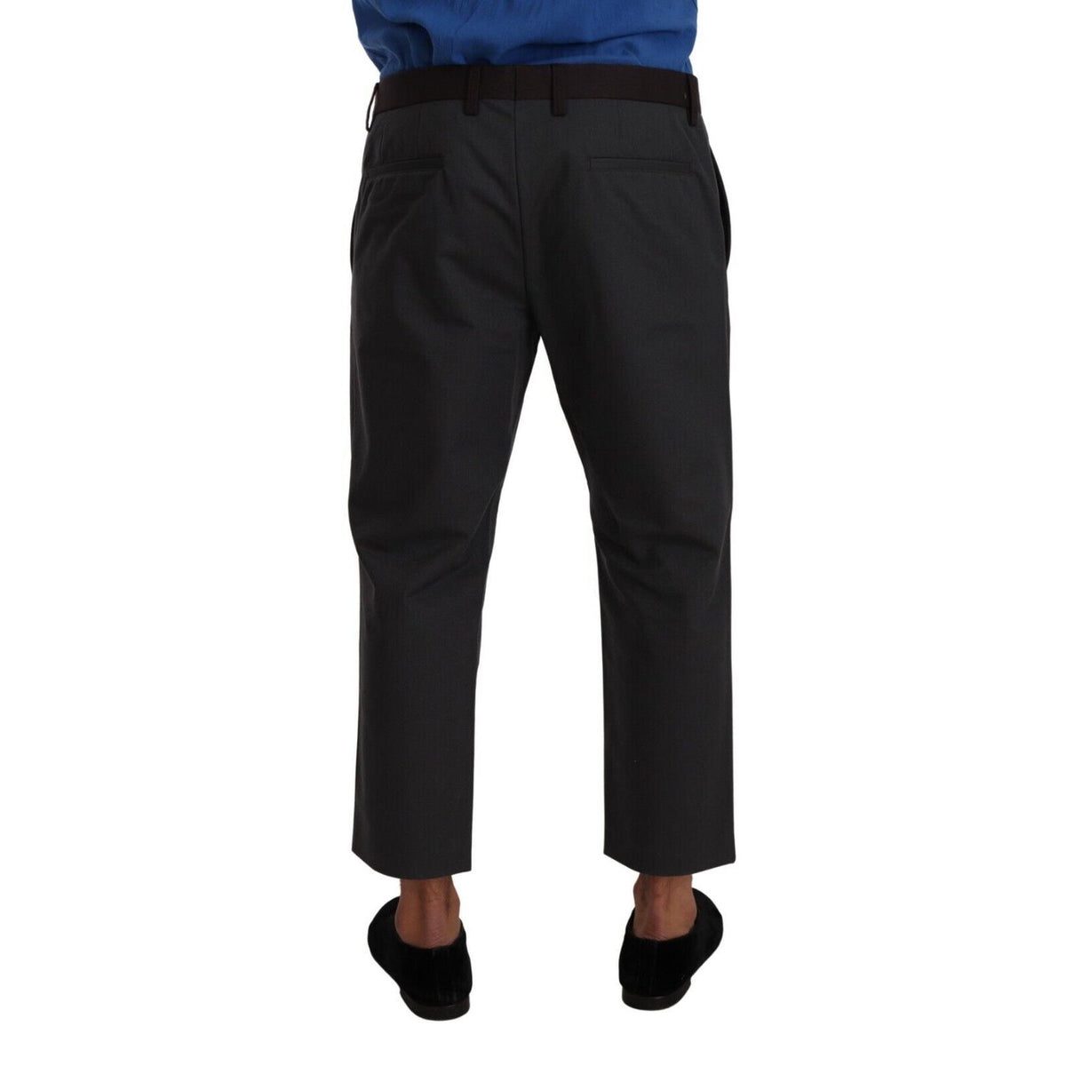 Dolce & Gabbana Gray Bordeaux Striped Cropped Trouser Pants