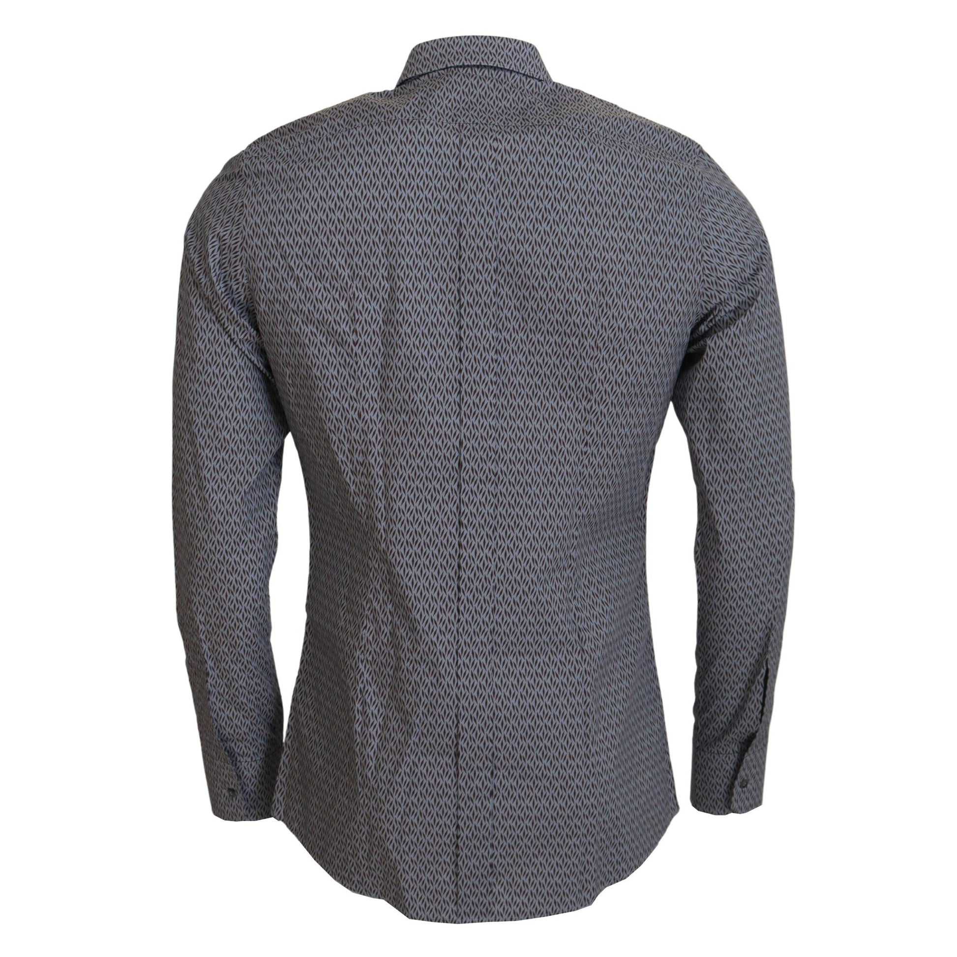 Dolce & Gabbana Gray Brown GOLD Slim Fit Dress Formal Shirt