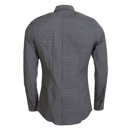 Dolce & Gabbana Gray Brown GOLD Slim Fit Dress Formal Shirt