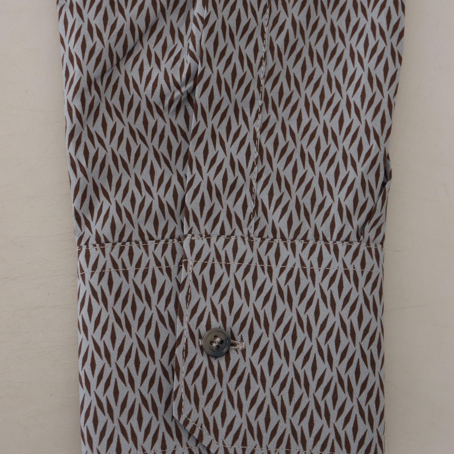 Dolce & Gabbana Gray Brown GOLD Slim Fit Dress Formal Shirt