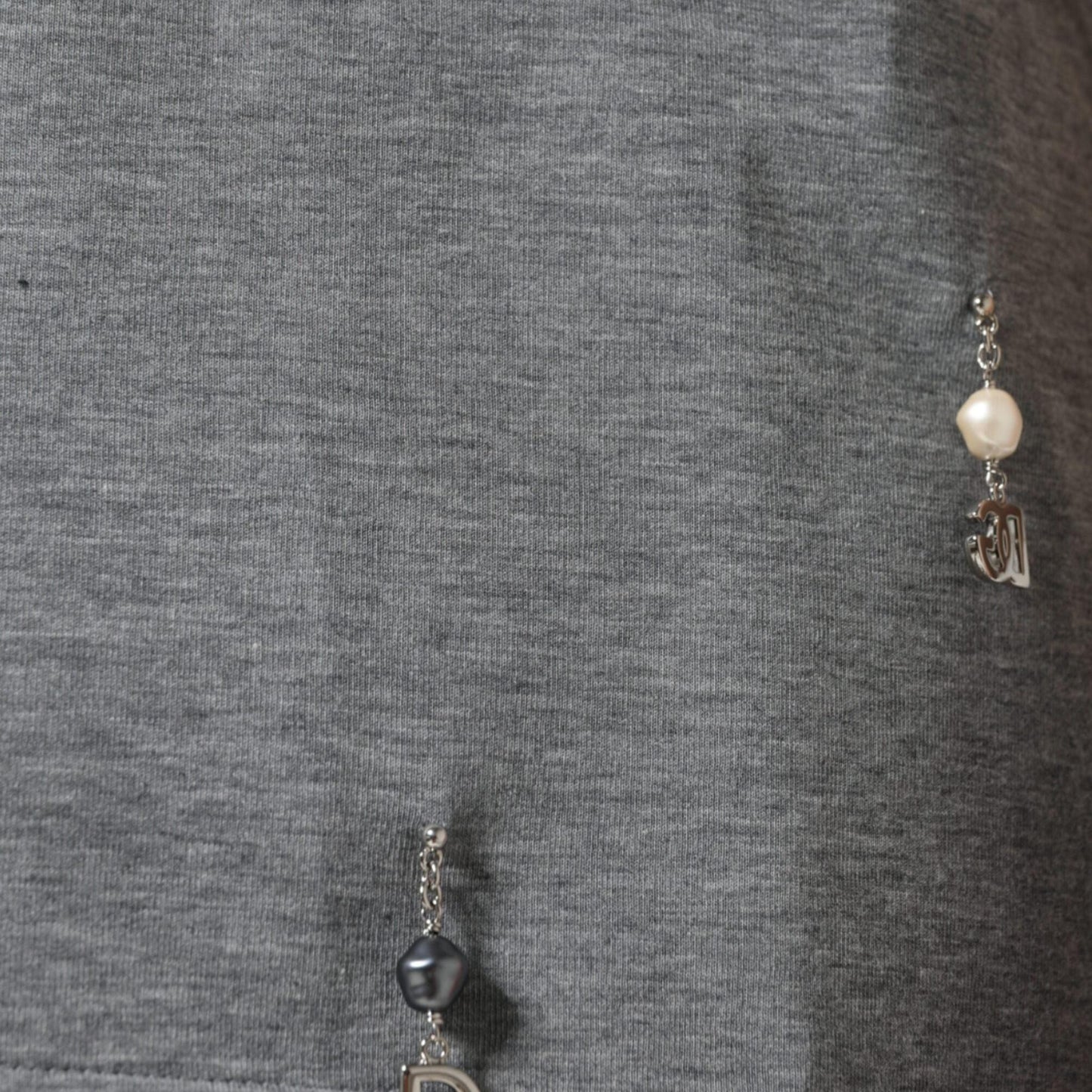 Dolce & Gabbana Gray Cotton Blend Embellished Tee T-shirt