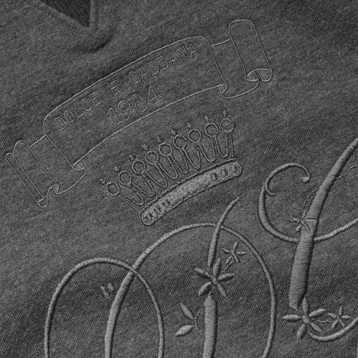 Dolce & Gabbana Gray DG Logo Embroidered Pullover Sweater