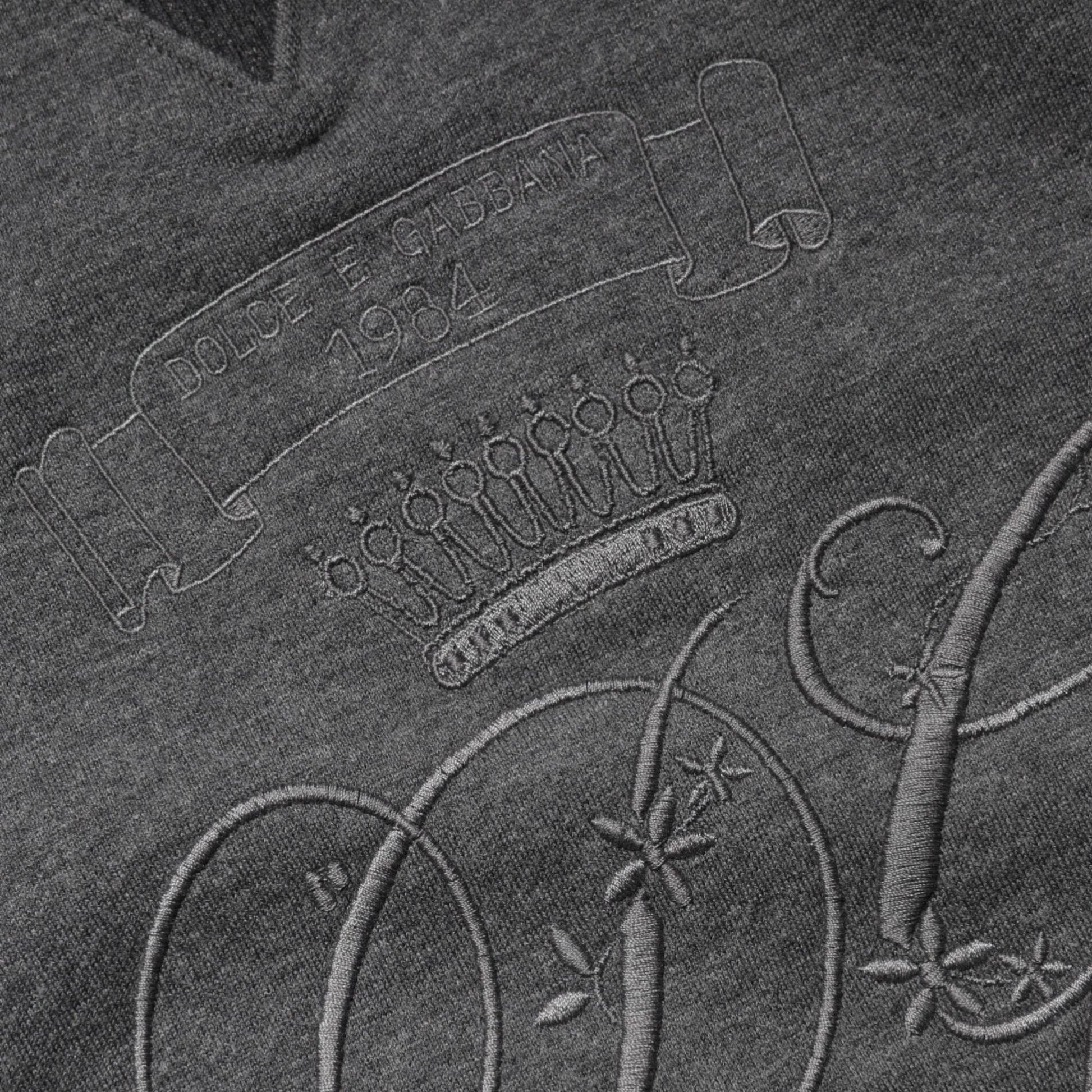 Dolce & Gabbana Gray DG Logo Embroidered Pullover Sweater