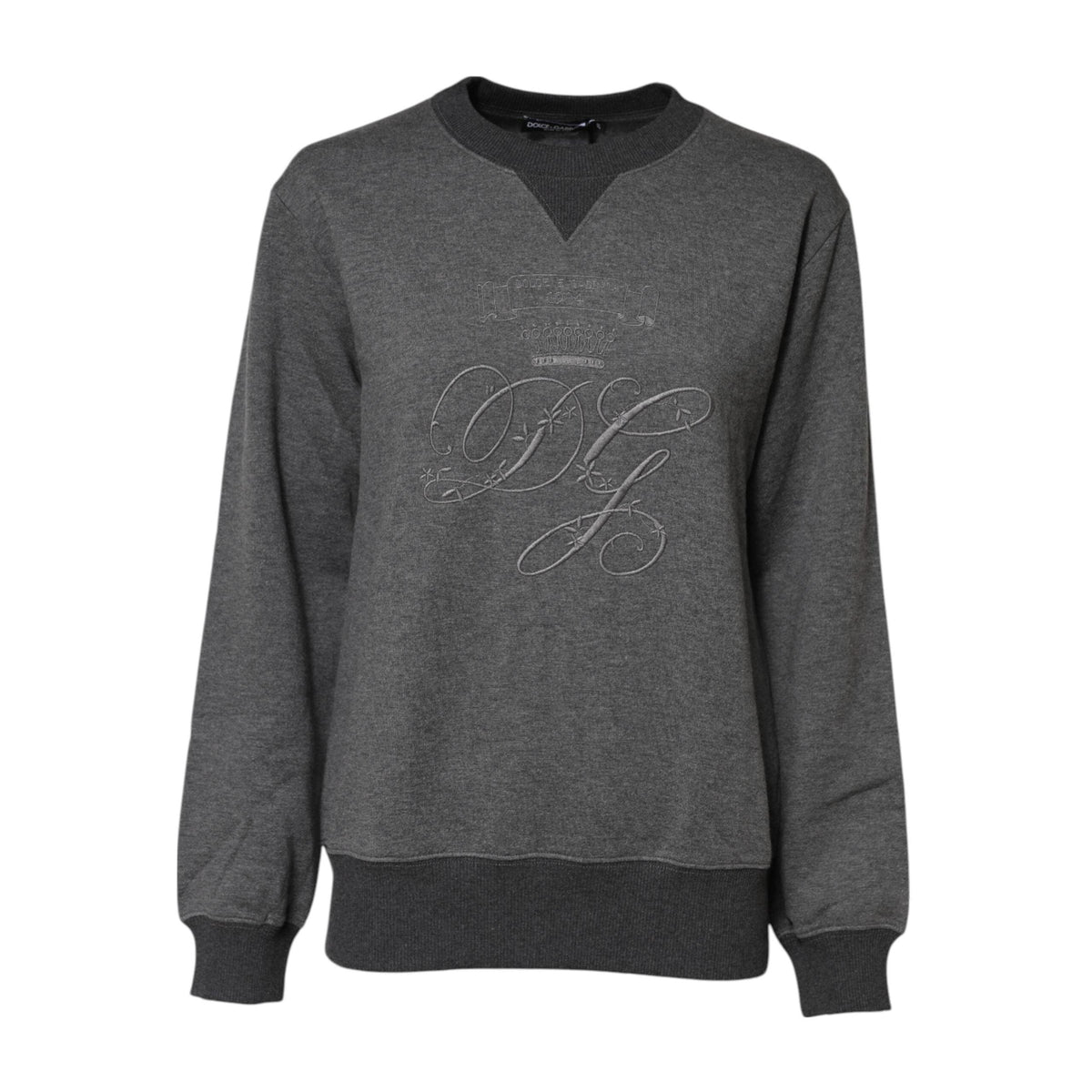 Dolce & Gabbana Gray DG Logo Embroidered Pullover Sweater