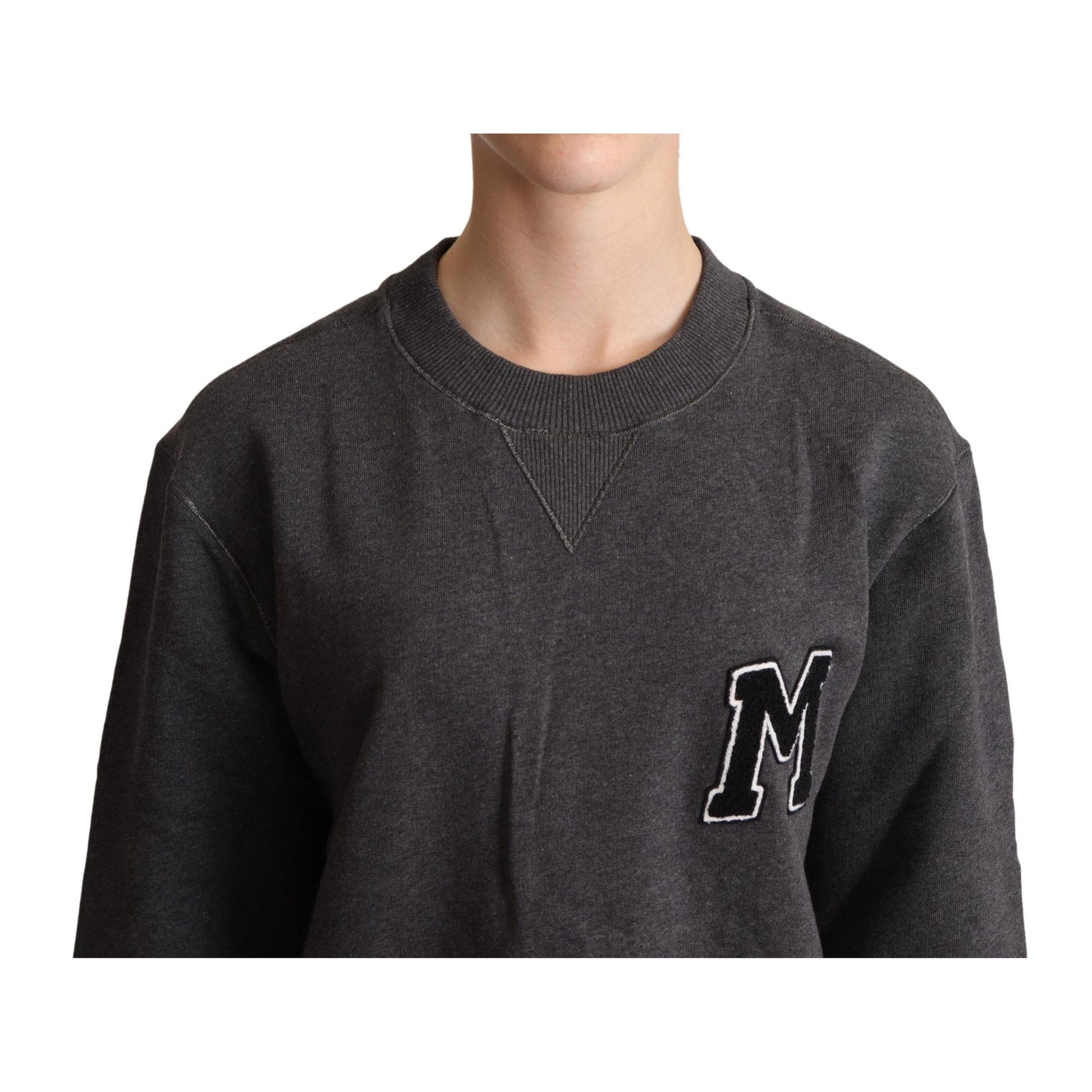 Dolce & Gabbana Gray Embroidered Women Pullover Sweater
