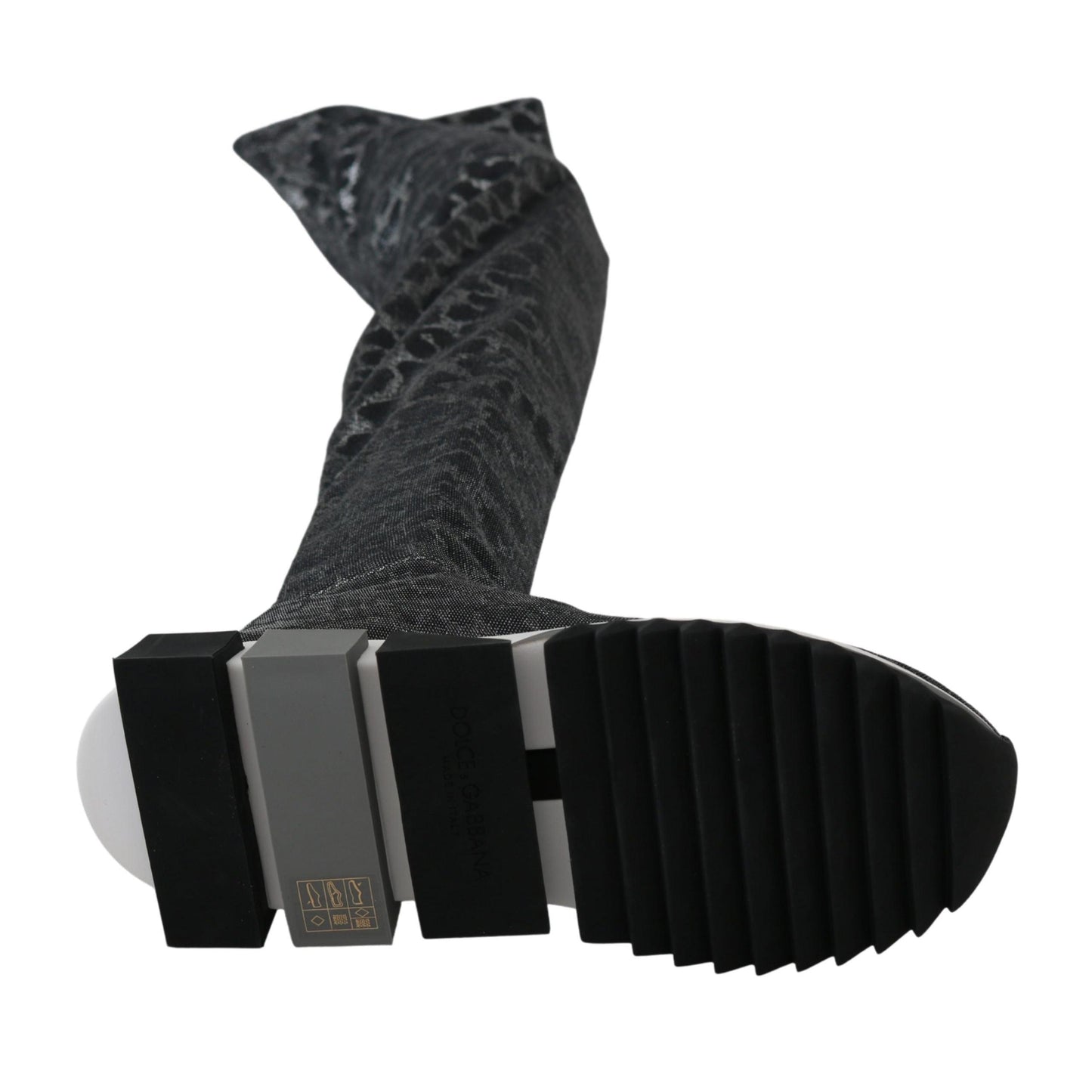 Dolce & Gabbana Gray Leopard High Top Sneakers Booties Shoes