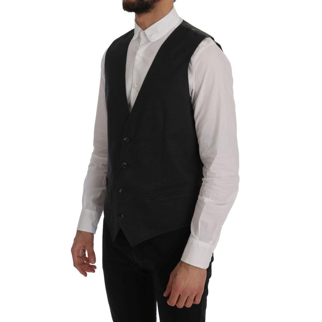 Dolce & Gabbana Gray STAFF Cotton Rayon Vest