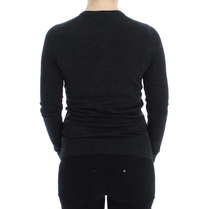 Dolce & Gabbana Gray Wool Button Cardigan Sweater