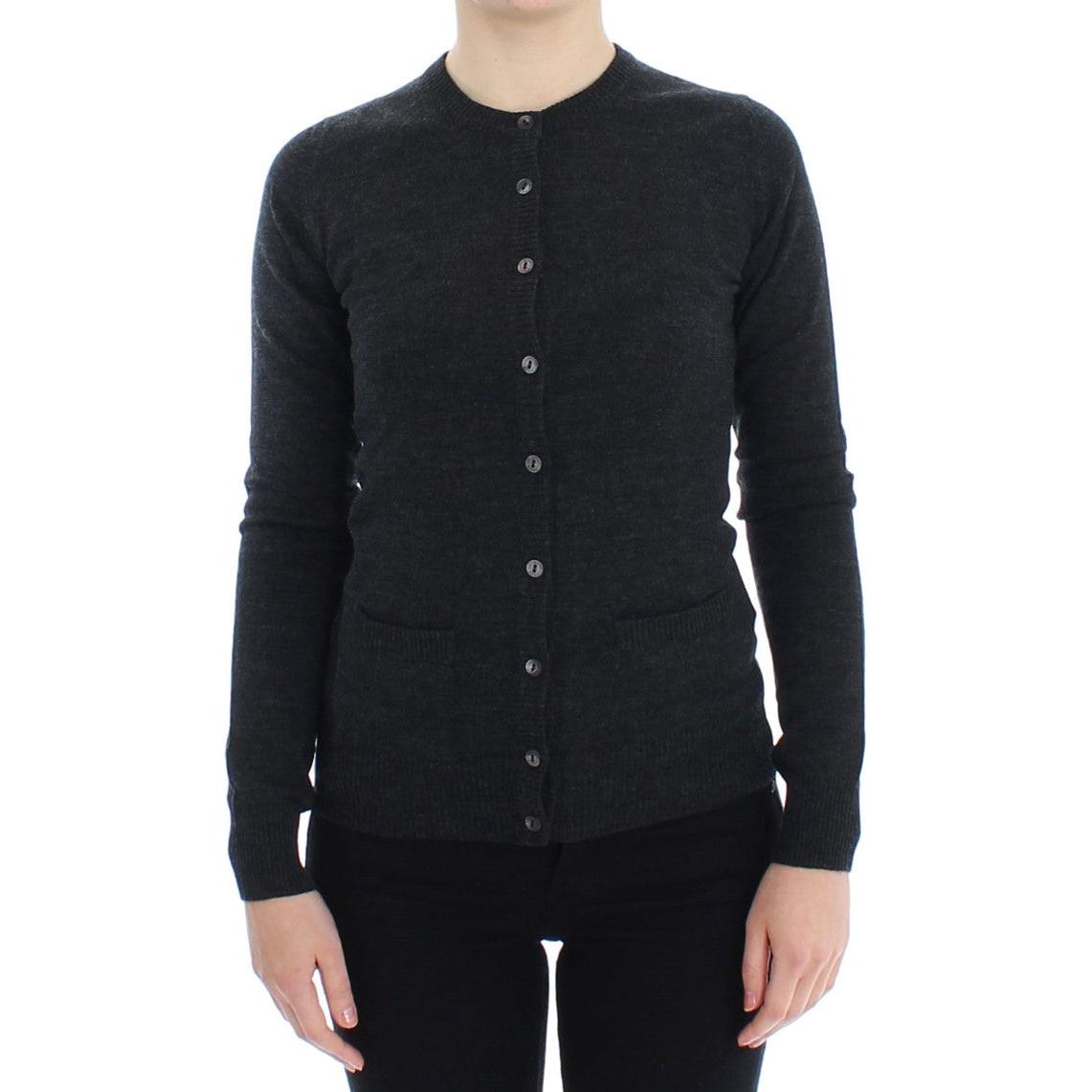 Dolce & Gabbana Gray Wool Button Cardigan Sweater